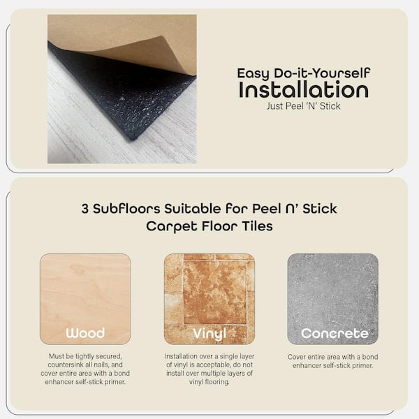 ACHIM Nexus Jet 12 in. x 12 in. Peel and Stick Carpet Tiles (12 Tiles/Case)