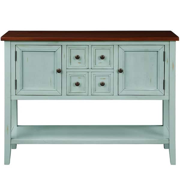 Buffet Sideboard Console Table with Bottom Shelf Retro Style Wood Console TREXM 