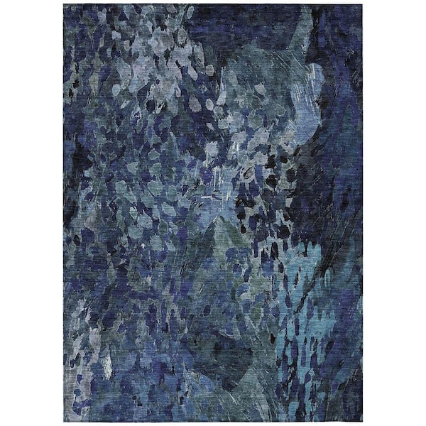 Chantille Machine Washable Indoor/Outdoor Abstract ACN2737 Navy 10 ft. x 14 ft. Area Rug