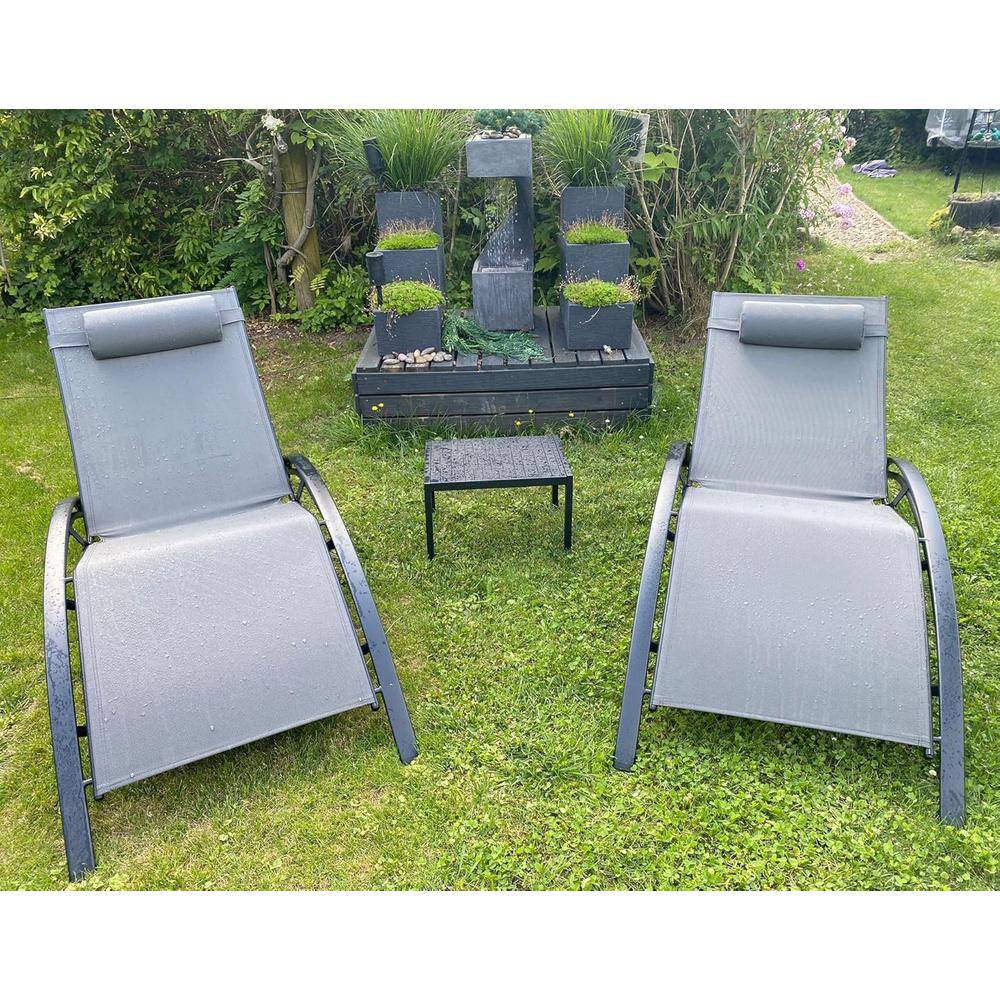 4 Piece Oversized Outdoor Chaise Lounge Aluminum Beach Pool Sunbathing Lawn Lounger Recliner Chair price history on PriceWatchPro