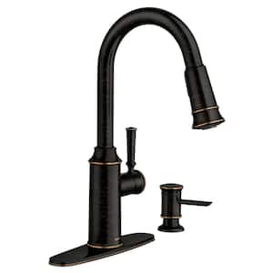 Glenshire Single-Handle Pull-Down Sprayer Kitchen Faucet with Reflex and Power Clean in Mediterranean Bronze