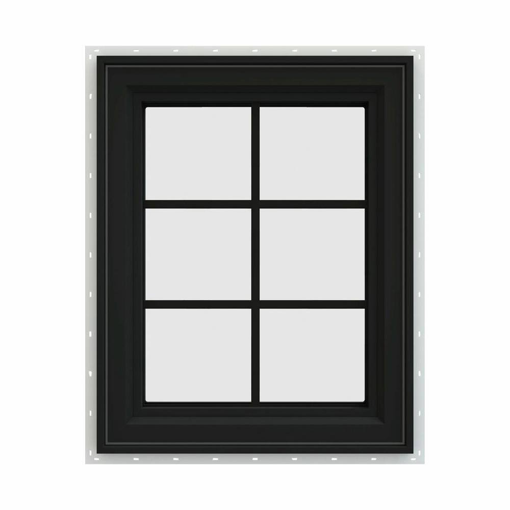 24 in. x 30 in. V-4500 Series Bronze FiniShield Vinyl Left-Handed Casement Window with Colonial Grids/Grilles price history on PriceWatchPro