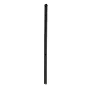 Vinings 2 in. x 2 in. x 6 ft. Black Aluminum Fence End/Gate Post with Flat Cap