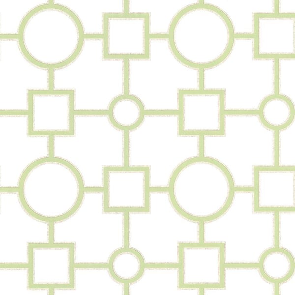 Brewster Geovine Green Geometric Green Wallpaper Sample