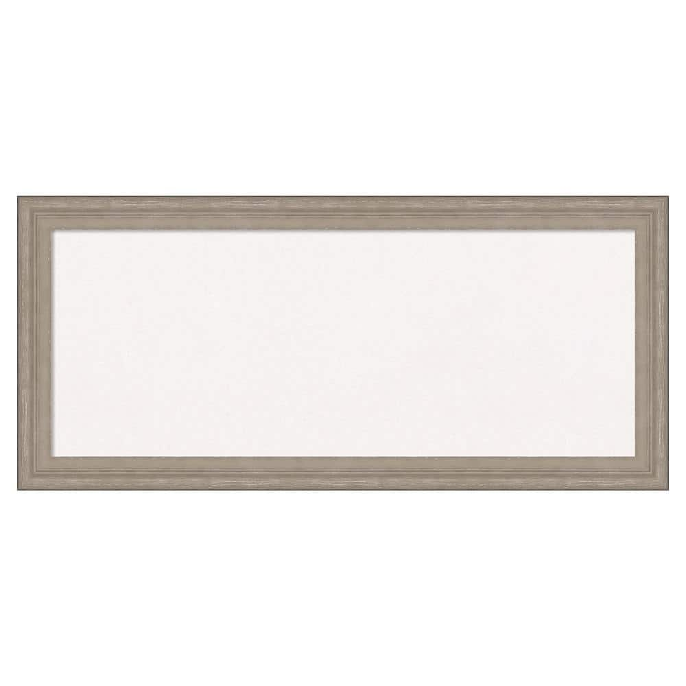 Amanti Art Curve Grey wash Wood White Corkboard 32 in. x 15 in ...