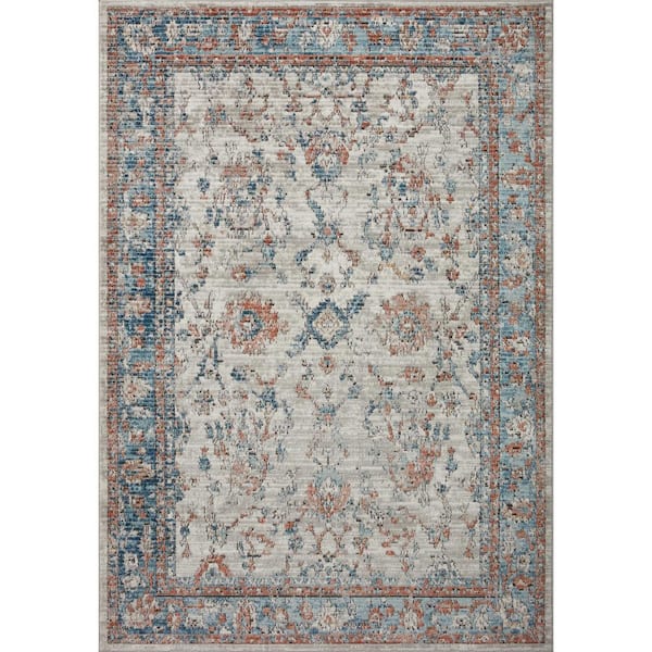 LOLOI II Bianca Dove/Multi 6 ft.7 in. x 9 ft.2 in. Contemporary Area Rug