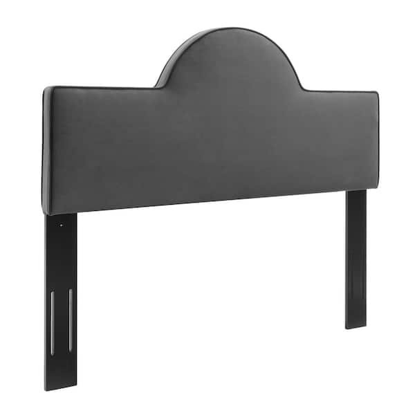 MODWAY Dawn Charcoal Gray Velvet Full/Queen Performance Headboard