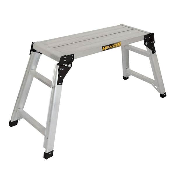 Jobsite Series 31 in. Adjustable Work Platform, Aluminum Step Stool for Adults and Portable Work Bench with Rubber Feet