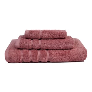 Resort 3-Piece Blush Solid 100% Turkish Cotton Bath Towel Set
