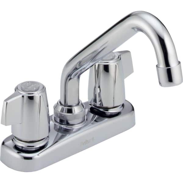 Delta Classic 4 in. Centerset 2-Handle Mid-Arc Bathroom Faucet with Extended Spout in Chrome