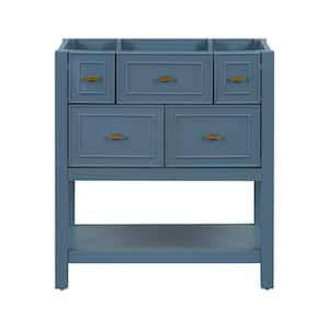 29.56 in. W x 17.79 in. D x 33.00 in. H Bath Vanity Cabinet without Top in Blue