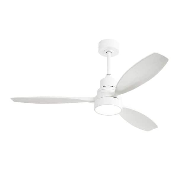 52 in. LED Indoor White Ceiling Fan with Light Kit, Remote Control