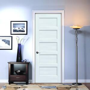 30 in. x 80 in. Conmore Light Grey Paint Smooth Solid Core Molded Composite Single Prehung Interior Door