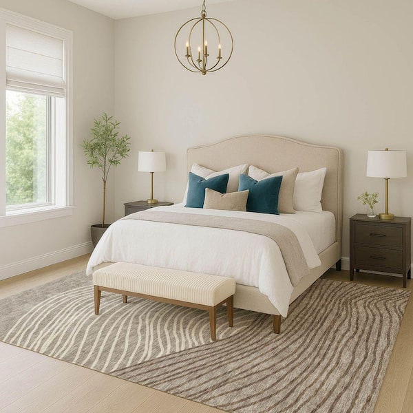 Chantille Machine Washable Indoor/Outdoor Abstract ACN2350 Taupe 8 ft. x 10 ft. Area Rug