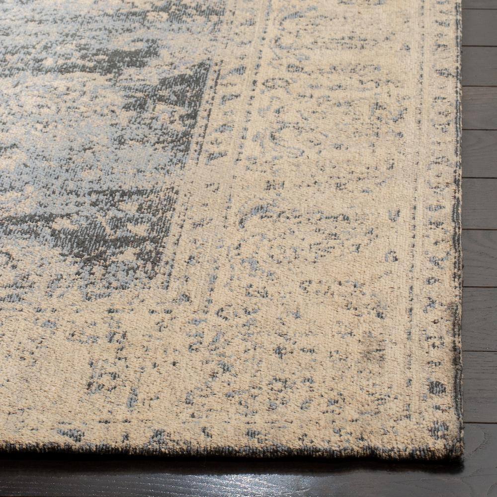 Gray and Cream Rectangular Flat Woven 4' x 6' Area Rug