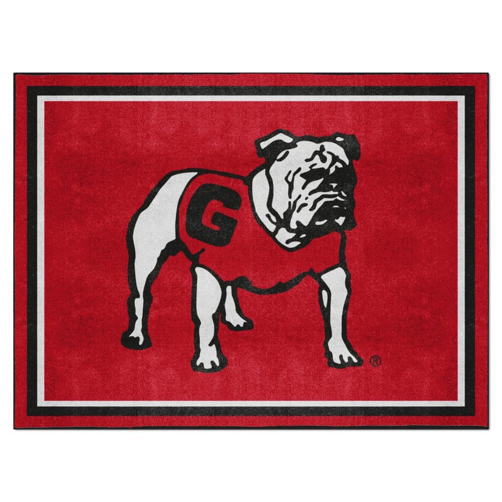FANMATS Georgia Bulldogs Red ft. x 10 ft. Plush Area Rug 35694 The Home  Depot