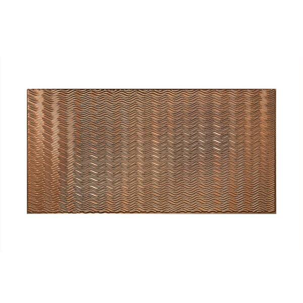 Fasade Current Horizontal 96 in. x 48 in. Decorative Wall Panel in Polished Copper