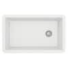 Karran QU-670 Quartz/Granite 32 in. Single Bowl Undermount Kitchen Sink in White with Bottom Grid and Strainer QU-670-WH-PK1