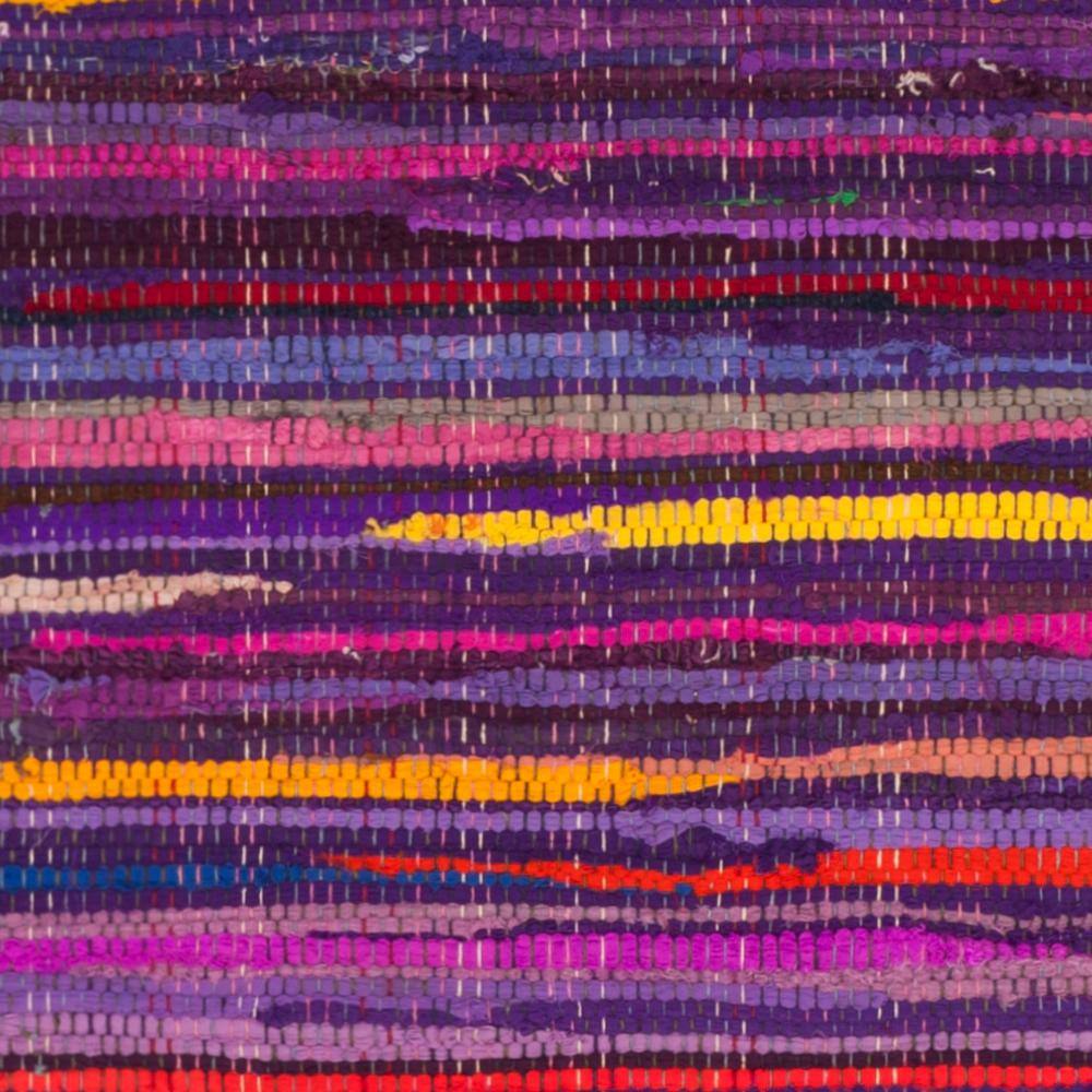 Purple Multi Stripe Handwoven Cotton Wool Runner Rug