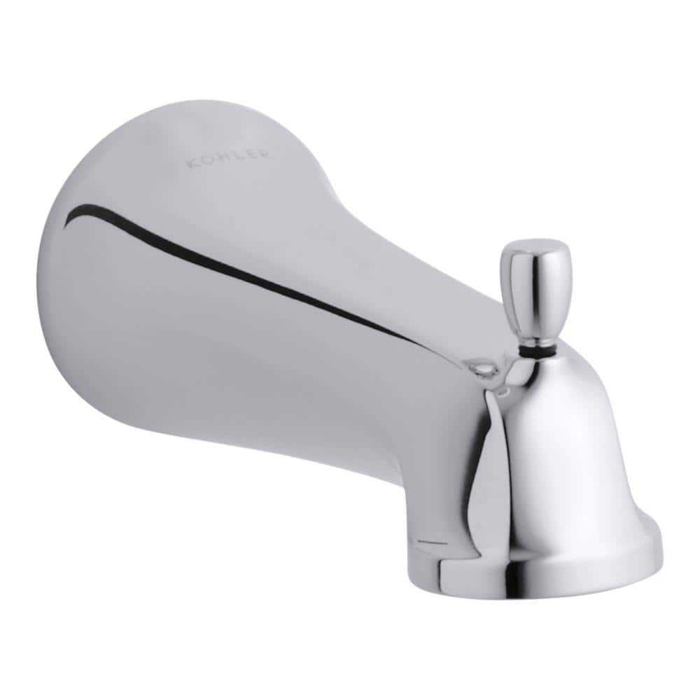 Polished Chrome Wall Mounted Tub Spout with Diverter