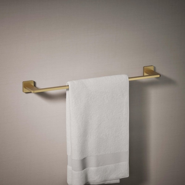 Mavera 24 in. Wall Mounted Towel Bar in Vibrant Brushed Moderne Brass