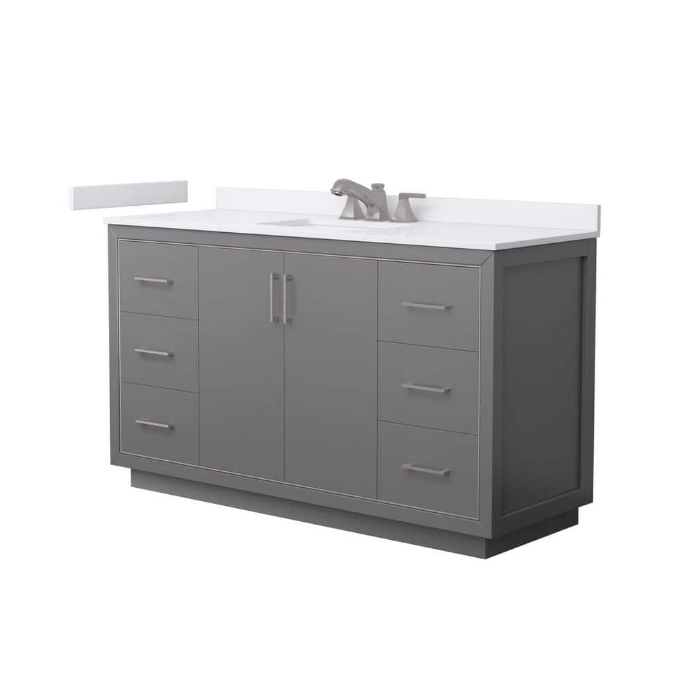 Icon 60 in. Single Freestanding Dark Gray Bath Vanity with White Cultured Marble Top Assembled price history on PriceWatchPro