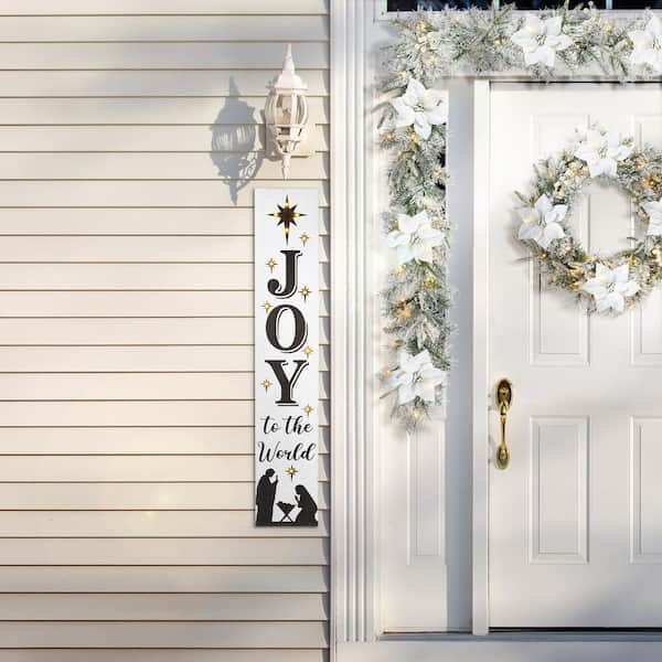 42 in. H Wooden Nativity Porch Sign Lighted