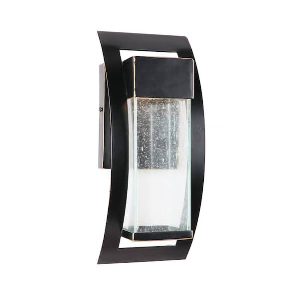 Unbranded Jace Imperial Black Outdoor Hardwired Lantern Sconce with Integrated LED
