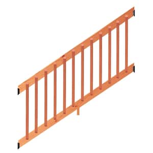6 ft. Redwood-Tone Southern Yellow Pine Stair Rail Kit with B2E Balusters