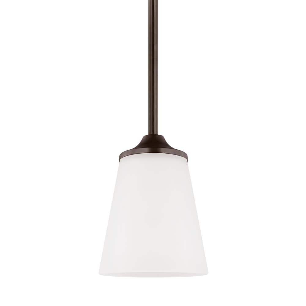 Burnt Sienna Mini Pendant Light with Satin Etched Glass Shade