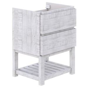 Formosa 58 in. W x 20 in. D x 34.1 in. H Double Bath Vanity Cabinet Only with Open Bottom in Rustic White without Top