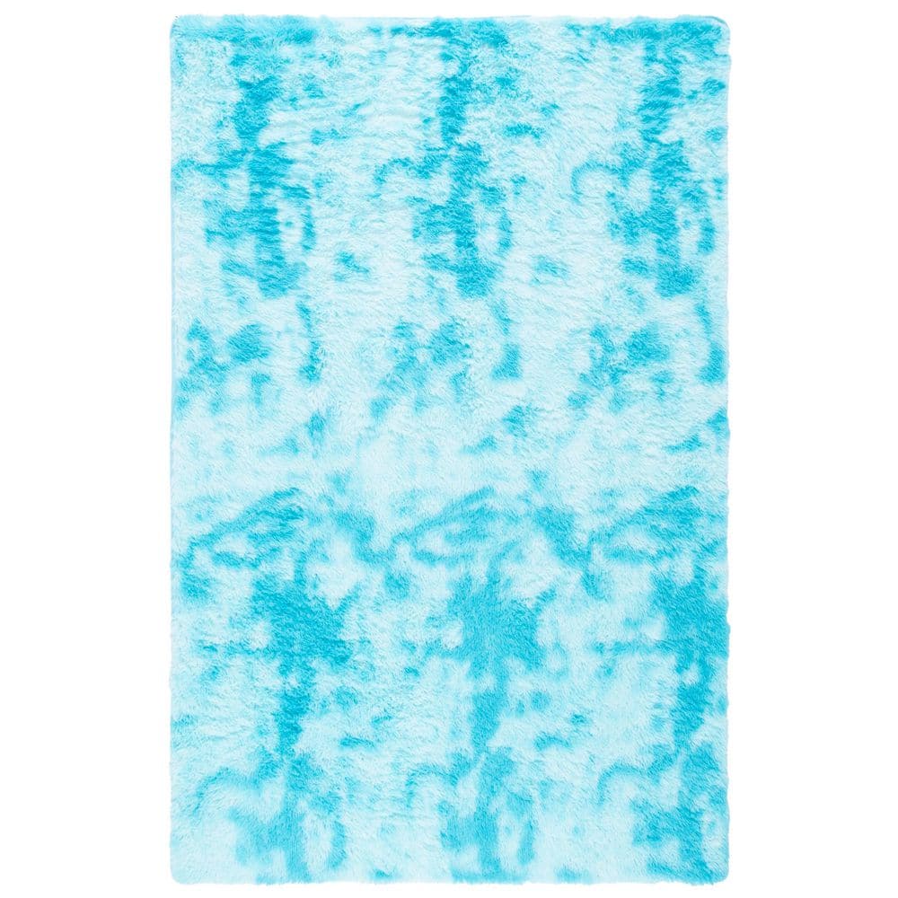 Rainbow Shag 6 ft. x 9 ft. Aqua Abstract Solid Area Rug price history on PriceWatchPro