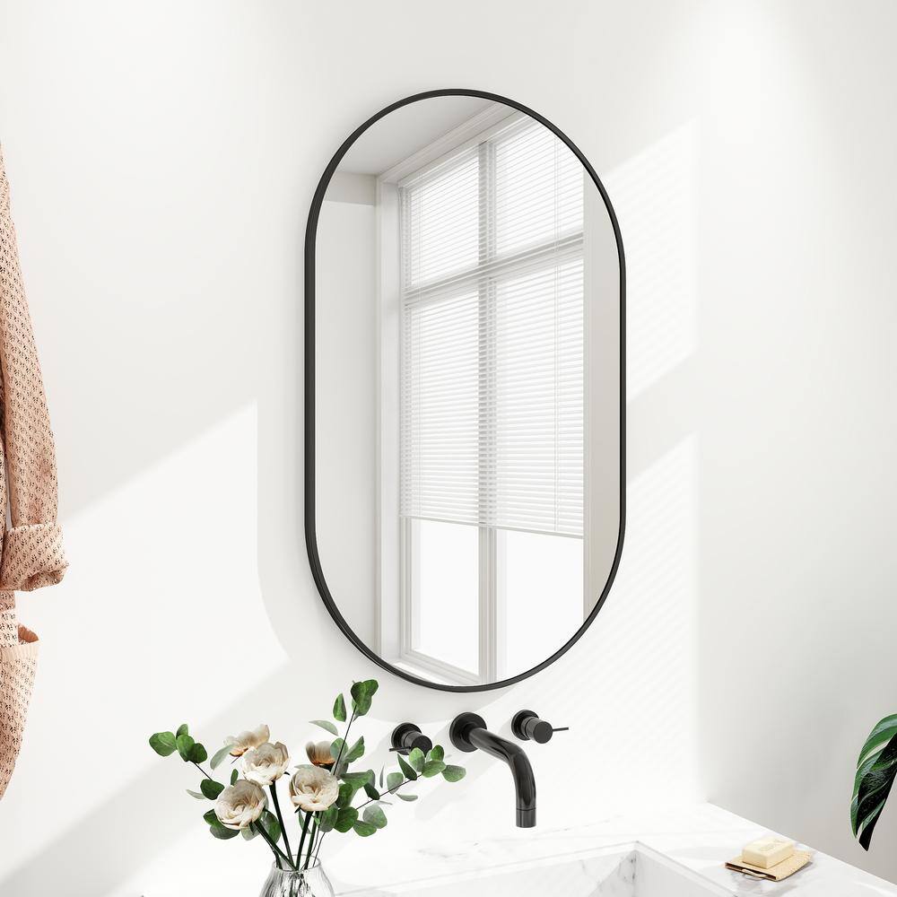 GLSLAND 20 in. W x 36 in. H Oval Metal Framed Wall Bathroom Vanity