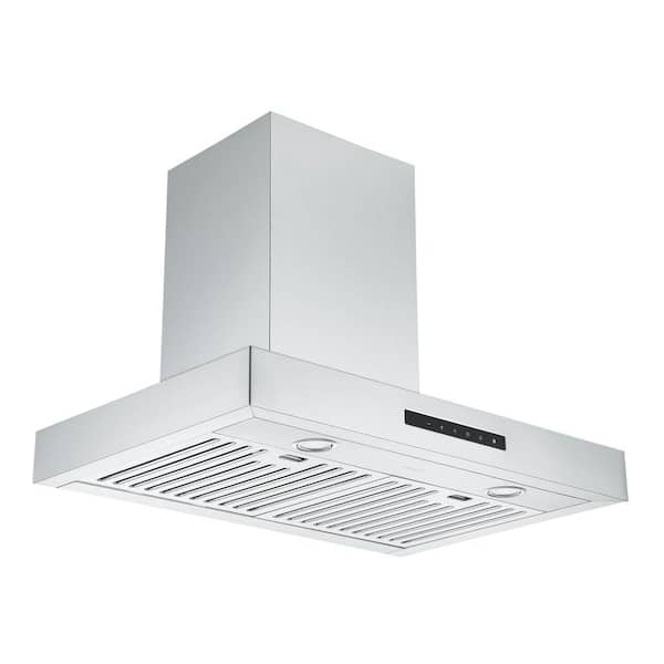 Ancona Moderna 30 in. Convertible Wall Mounted Range Hood in Stainless Steel with Night Light Feature