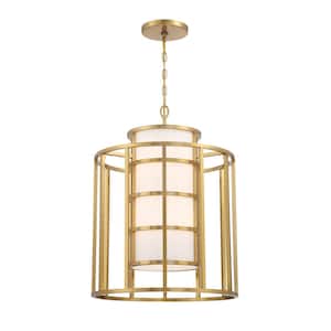 Hulton 6-Light Luxe Gold Chandelier with Silk Shade
