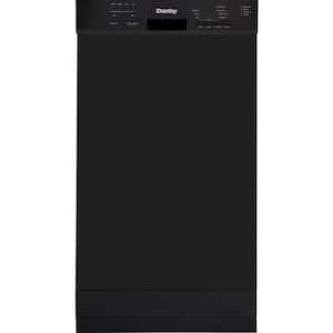 18 in. Front Control Built-in Dishwasher in Black, 51 DB