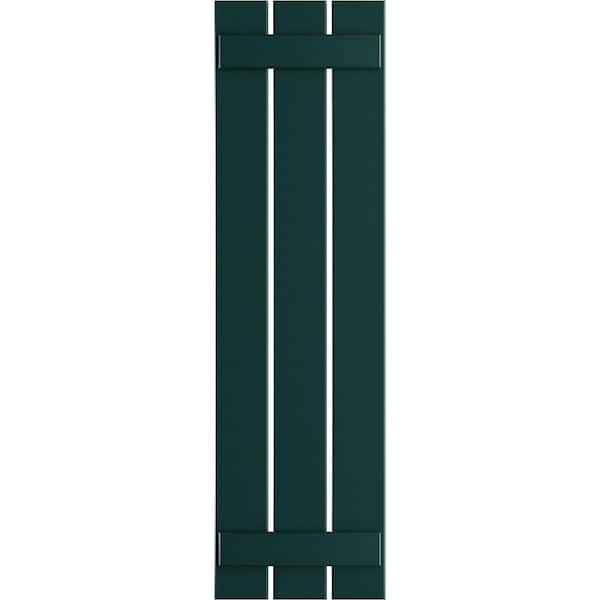 Ekena Millwork 17-1/8 in. x 49 in. True Fit PVC Three Board Spaced Board and Batten Shutters, Thermal Green (Per Pair)