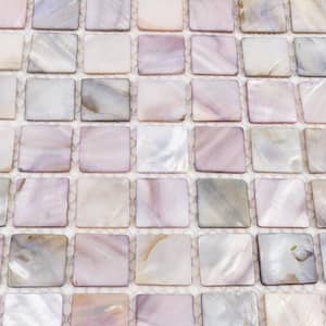 Mother of Pearl Gray Wood 12 in. x 12 in. Glass Mosaic Tile