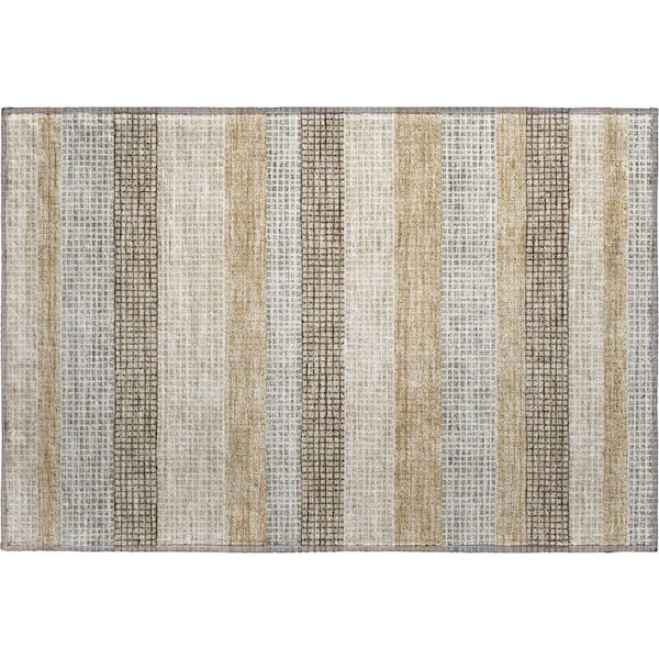 Mayfield Premium Machine Washable Abstract AMF2008 Beige 2 ft. x 3 ft. Accent Rug