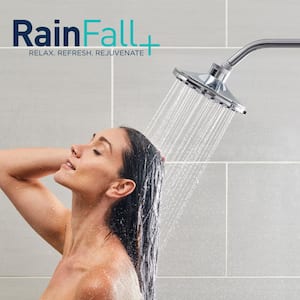 8-Spray Patterns with 1.8 GPM 7 in. Wall Mount Rain Fixed Shower Head in Chrome