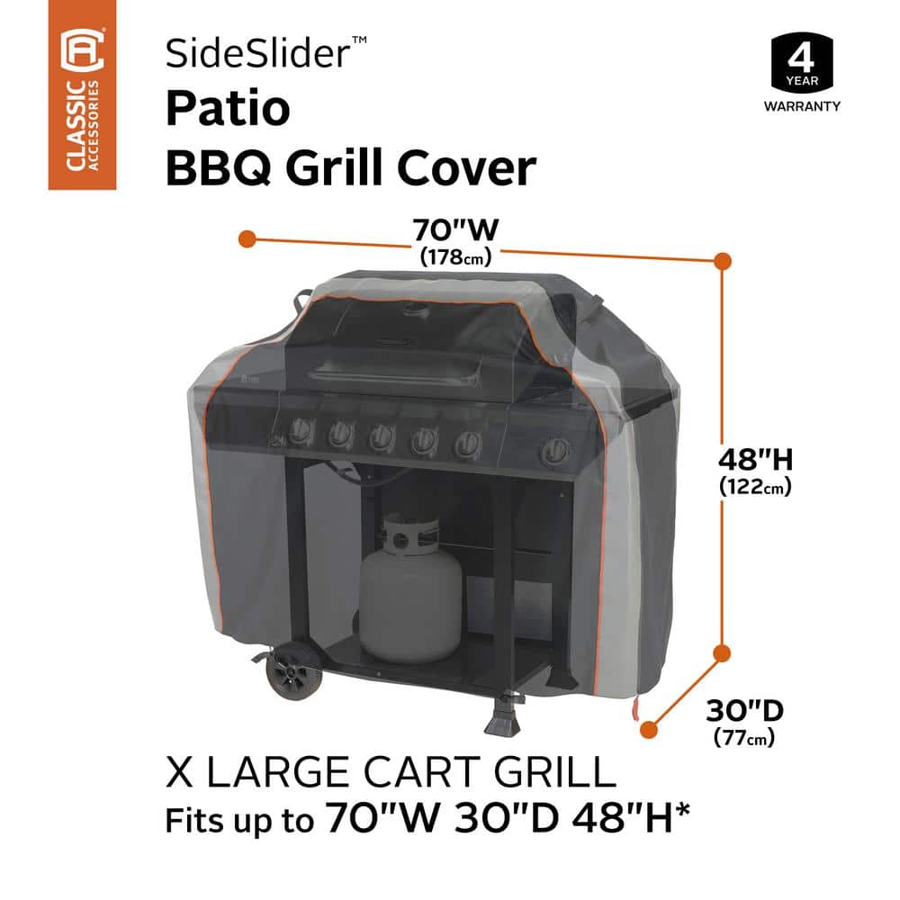 SideSlider 70 in. W x 30 in. D x 48 in. H BBQ Grill Cover - 2