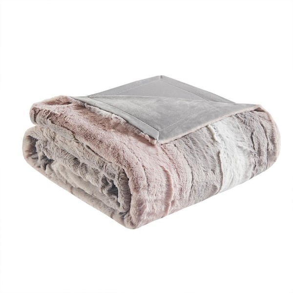 Unbranded Zuri Series Grey Luxurious Theme Cotton and Polyester Throw Blanket, Office blanket, Heating blanket, Travel Blanket