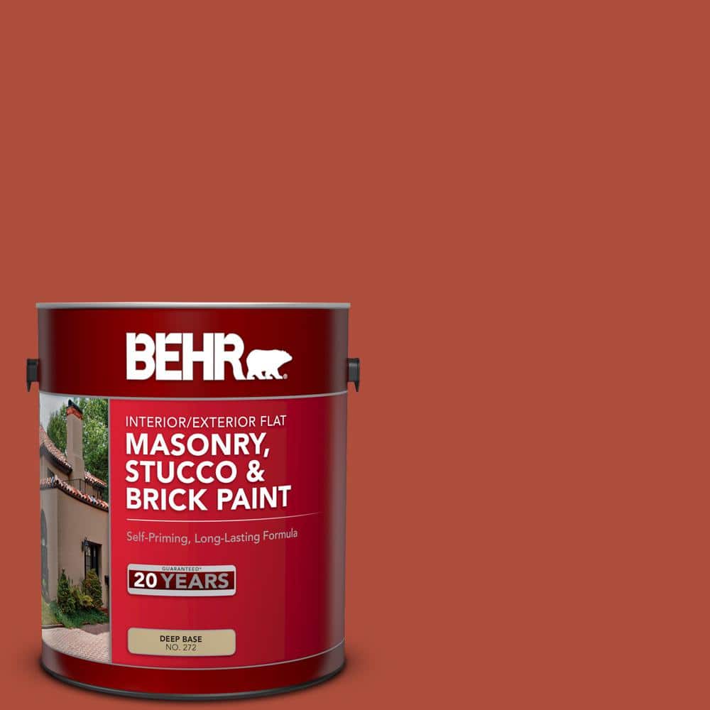 1 gal. #MQ4-35 Torch Red Flat Masonry, Stucco and Brick Interior/Exterior P