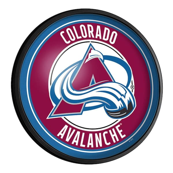 Colorado Avalanche: Round Slimline Lighted Wall Sign 18"L X 18"W 2.5"D