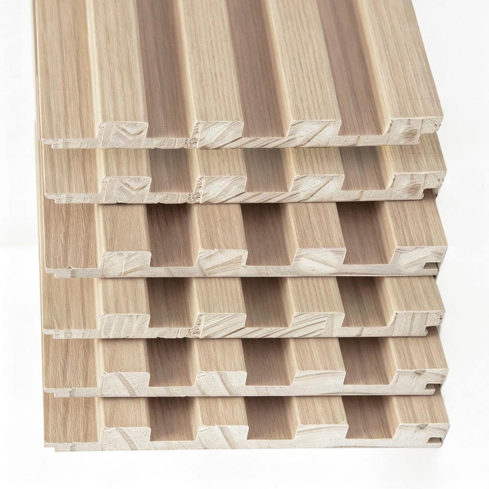 Art3dwallpanels Beige 7.87 ft. x 0.47 ft. x 0.67 in. Slat Solid