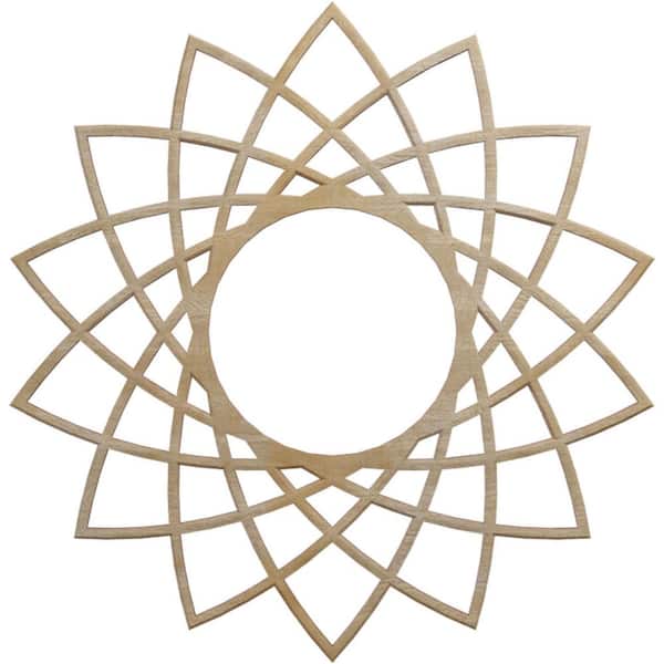 Ekena Millwork 16 in. x 16 in. x 1/4 in. Eleanor Wood Fretwork Pierced Ceiling Medallion, Hickory