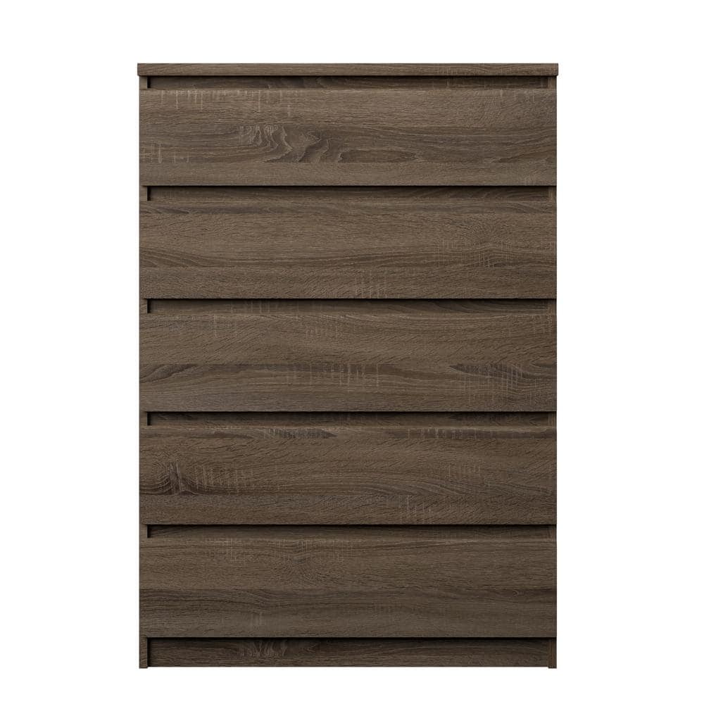 Scottsdale Truffle Gray 5-Drawer Engineered Wood Chest