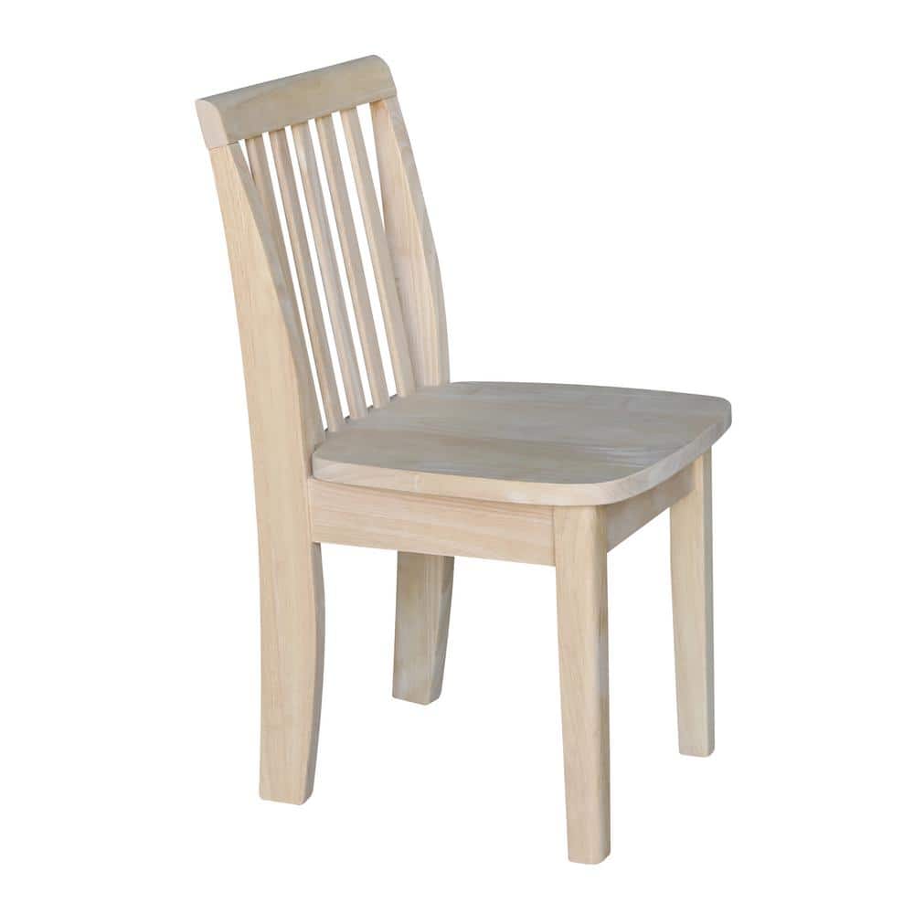 Eco-Friendly Traditional Parawood Mission Kids' Chairs, Unfinished - Set of 2