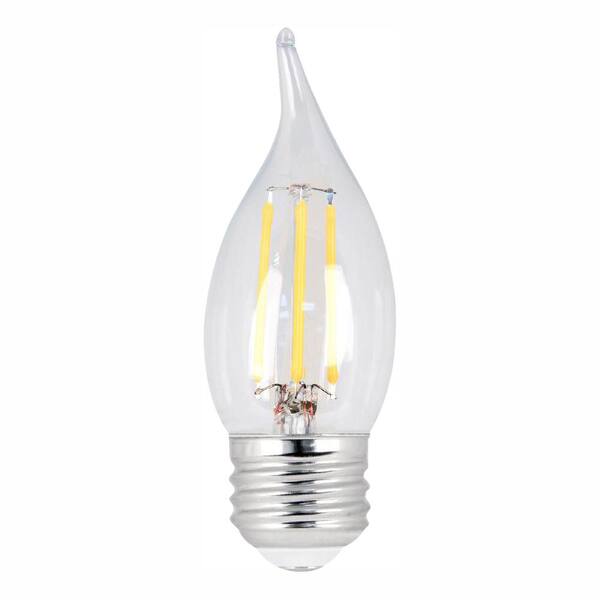 Feit Electric 40W Equivalent Soft White (2700K) CA10 Dimmable Filament LED Clear Glass Light Bulb (48-Pack)