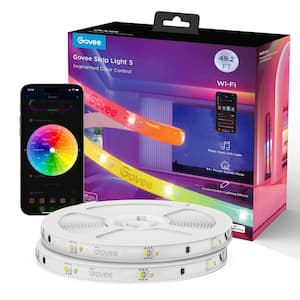 RGBICW 49.2 ft. Smart Plug-in Dimmable Uncuttable Color-Changing Integrated LED Strip Light (1-Pack)